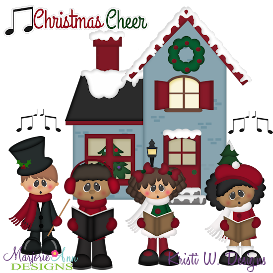 Christmas Caroling SVG Cutting Files + Clipart - Click Image to Close